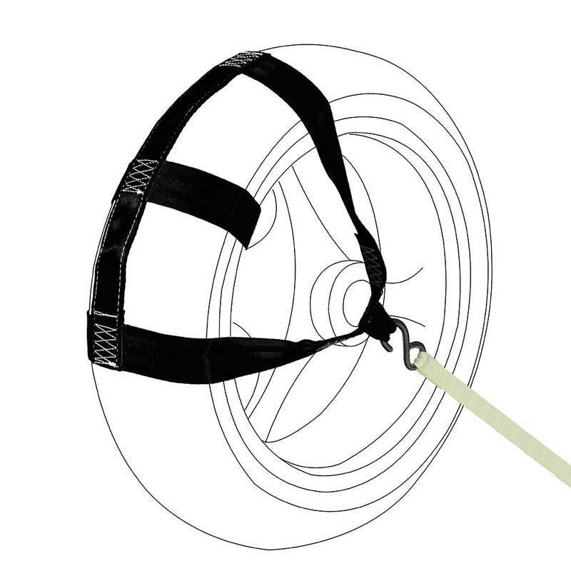 MOTO4U Universal Motorcycle Rear Wheel Tie Down Strap in Black - Image 1